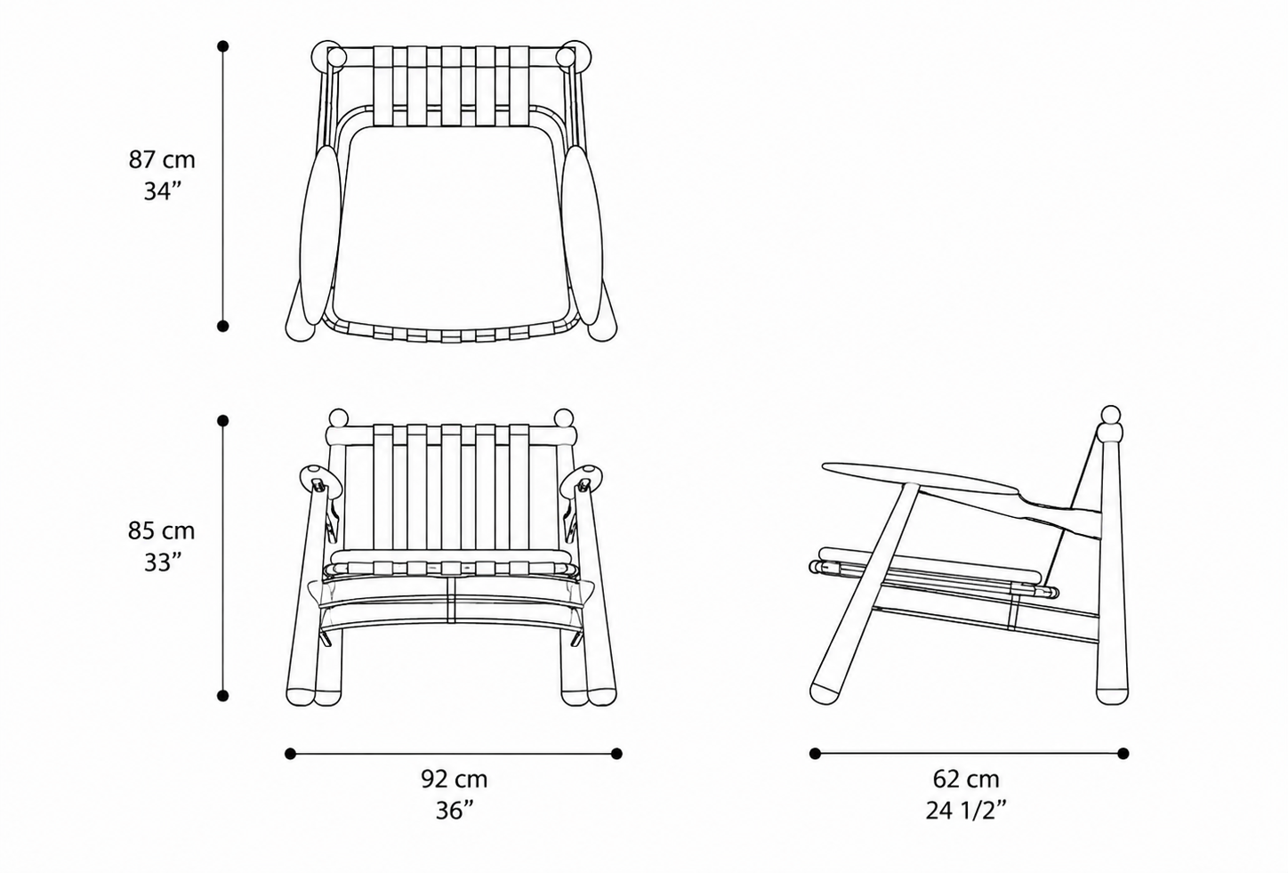 Imagen de las dimensiones principales del producto